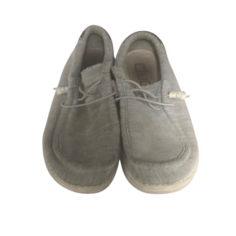 HEYDUDE Wally Men’s Gray Woven Canvas Slip-On  Casual Shoes US 11